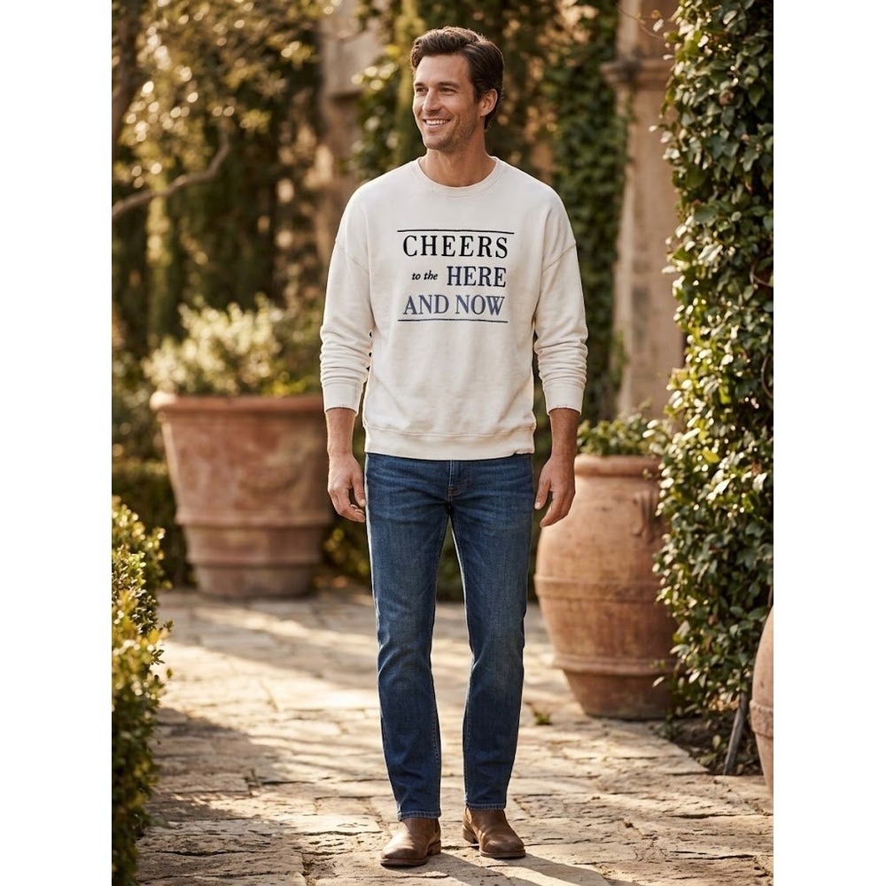 Preppy Oversized Embroidered Graphic Sweatshirt Abercrombie Cheers M L